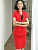 Women's Elegant Formal Business OL Spring Summer Short Sleeve Slim Blazer and Skirt Suit Office Ladies Work Wear Jacket 5XL