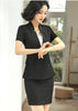 Women's Elegant Formal Business OL Spring Summer Short Sleeve Slim Blazer and Skirt Suit Office Ladies Work Wear Jacket 5XL