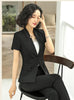 Women's Elegant Formal Business OL Spring Summer Short Sleeve Slim Blazer and Skirt Suit Office Ladies Work Wear Jacket 5XL
