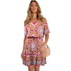 Women's Printed Short Sleeve Off Shoulder Bohemian Other Fashionable Dresses Summer Skirt Suits For Women For Work