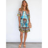 Women's Printed Short Sleeve Off Shoulder Bohemian Other Fashionable Dresses Summer Skirt Suits For Women For Work