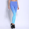 New Women's High Waist Ombre Color Push Up Leggings Soft Breathable Elastic Fitness Pants Bodybuilding Workout Trousers