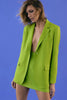 Women's Jacket Single Button Green Blazer Coat Vintage Long Sleeve Female Outerwear Chic Femme Clothing Clothing