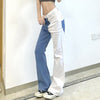 Women's Jeans Y2K Streetwear High Waist Vintage Contrast Color Casual Straight Denim Trouser Wide Leg Pants Jeans