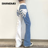 Women's Jeans Y2K Streetwear High Waist Vintage Contrast Color Casual Straight Denim Trouser Wide Leg Pants Jeans