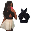 New Womens Cross Over Crop Top Ladies Nightclub Bralet V Neck Cut Out Vest Tee