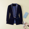 New arrival 2022 spring summer fashion women one button blazer patchwork stain collar slim black blazers outerwear