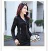 Back Ruffled Blazer Women Elegant Zipper Long Sleeve Blazer Spring Femme Suit Jaquetas Solid Casual Coat f31
