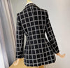 Elegant Women small fragrance Plaid blazer women Slim Long Tweed Woolen Outerwear
