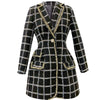 Elegant Women small fragrance Plaid blazer women Slim Long Tweed Woolen Outerwear