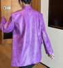Purple pu leather crocodile pattern blazer women double breasted suit casual handsome