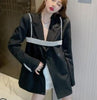 spring diamond blazer women botched double breasted loose small suit