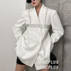 spring diamond blazer women botched double breasted loose small suit