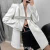 spring diamond blazer women botched double breasted loose small suit