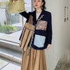 female suits design feeling restoring ancient ways small coat of long splicing suit jacket