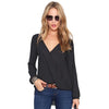 selling Spring Sexy Blouses Shirts Long Women Summer Casual Long Sleeve Chiffon V Neck  Blouse Loose Top