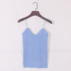 New knitted Tank Tops Women Summer Camisole Vest simple Stretchable Ladies V Neck Slim Sexy Strappy Camis Tops A-002