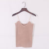 New knitted Tank Tops Women Summer Camisole Vest simple Stretchable Ladies V Neck Slim Sexy Strappy Camis Tops A-002