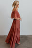 ruffle stitching one-line neck strapless long skirt dress