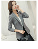 New spring autumn blazer suit women Korean slim show thin solid ladies blazers Suit gray blue green white small Suit Work Wear