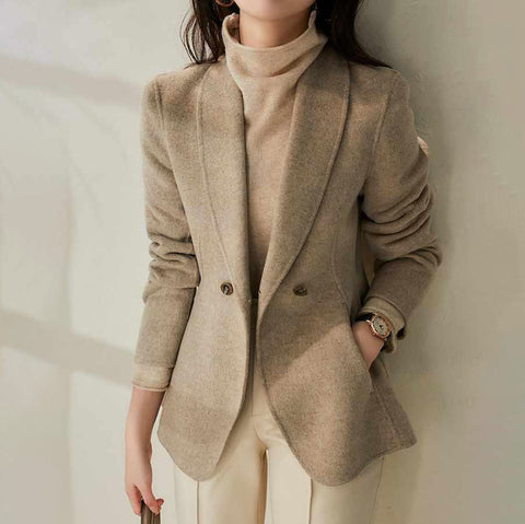 style double-sided wool waist waist blazer suit women  clothing for women  blue blazer  jacket   ladies tops