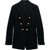 style ladies lapel shoulder pad double-breasted metal buttons slim suit jacket