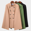 temperament double breasted Cloak Cape Blazer Women stand collar Coat office lady Casual Blazers