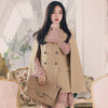 temperament double breasted Cloak Cape Blazer Women stand collar Coat office lady Casual Blazers