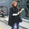 temperament double breasted Cloak Cape Blazer Women stand collar Coat office lady Casual Blazers