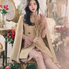 temperament double breasted Cloak Cape Blazer Women stand collar Coat office lady Casual Blazers