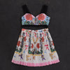 urban leisure base coat bud silk condole belt vest   starfish printing bust skirts pants suit