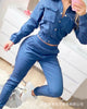women's denim suit
