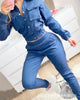 women's denim suit