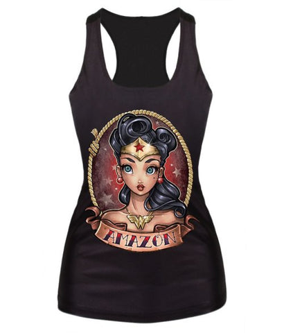 New women summer 3d vests The Little Mermaid vest Ariel Sailor Moon Cartoon print camisole Sexy fashion punk tank tops