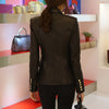 Baroque  Designer Blazer Jacket Women's Lion Metal Buttons Faux Leather Blazer Outer Coat Y1166