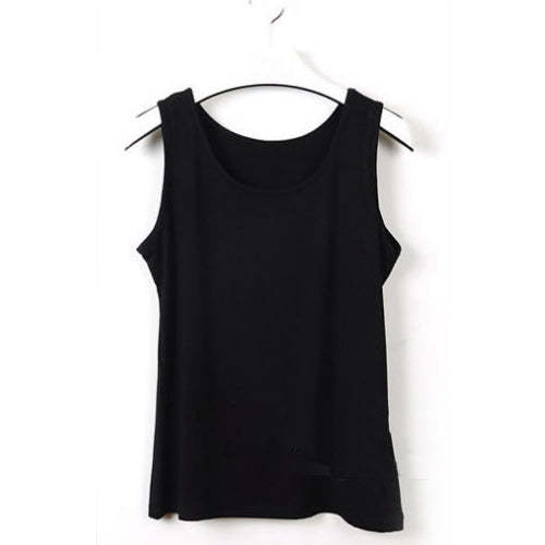 Newest Summer Women Big Yards Wild Bottoming Shirt Sleeveless U-Shape Vest Loose Plus Size Solid Casual Womens Tank Tops Q4527