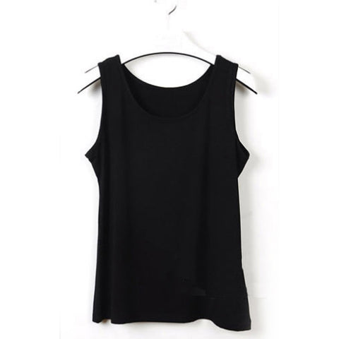 Newest Summer Women Big Yards Wild Bottoming Shirt Sleeveless U-Shape Vest Loose Plus Size Solid Casual Womens Tank Tops Q4527