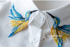 Newly Design Heavy bird embroidery necklace vest blouse Shirt neck Women Detachable Vertical Small Lapel