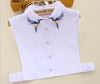 Newly Design Heavy bird embroidery necklace vest blouse Shirt neck Women Detachable Vertical Small Lapel