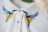 Newly Design Heavy bird embroidery necklace vest blouse Shirt neck Women Detachable Vertical Small Lapel