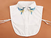 Newly Design Heavy bird embroidery necklace vest blouse Shirt neck Women Detachable Vertical Small Lapel