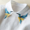 Newly Design Heavy bird embroidery necklace vest blouse Shirt neck Women Detachable Vertical Small Lapel