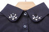 Newly Design pearl fake collar retro bust collar blouse Shirt false Collar neck Women Detachable Vertical Small Lapel