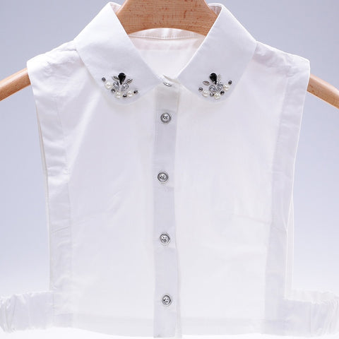Newly Design pearl fake collar retro bust collar blouse Shirt false Collar neck Women Detachable Vertical Small Lapel