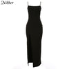 Nibber red black year christmas party long dresses women 2023 spring Basic bodycon lace up stretch Slim midi dresses femme