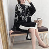 Nice Winter Autumn Women's Twinset Set Loose Cloak Batwing Sleeve Sweaters Knitted Tops And Slim Knit Skirt Suits NS715
