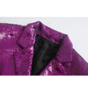 Nlzgmsj ZBZA Women 2023 Spring Sequined Blazer Long Sleeve Button Celebrity Long Women Jacket Blazer  202312
