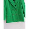 Nlzgmsj Za Women 2022 Solid Autumn  Green Blazer Coat Vintage Notched Collar Pocket Female Casual Chic Tops 202207