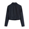 Nlzgmsj Za Women 2023 Sexy Cropped Blazer 2 Piece Set Empire Skirts Set Suit Women Single Button Blazer Empire Skirts 202301