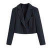 Nlzgmsj Za Women 2023 Sexy Cropped Blazer 2 Piece Set Empire Skirts Set Suit Women Single Button Blazer Empire Skirts 202301
